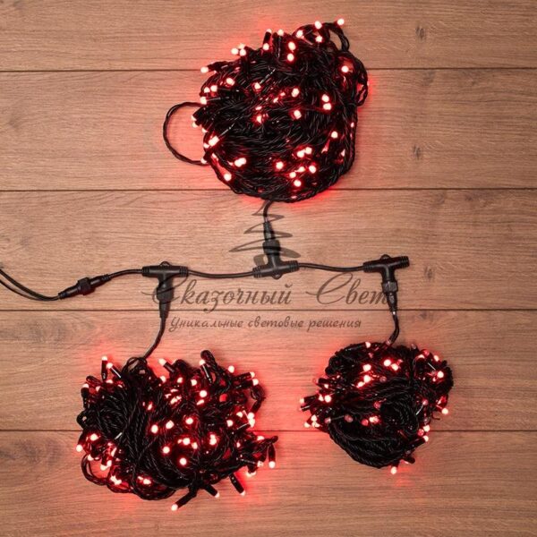 Гирлянда "LED ClipLight" 24V,  3 нити по 20 м,  свечение с динамикой,  цвет диодов Красный