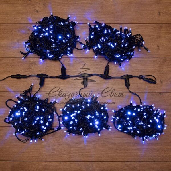 Гирлянда "LED ClipLight" 24V,  5 нитей по 20 метров,  цвет диодов Синий,  Flashing (Белый)