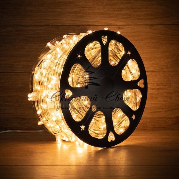 Гирлянда «LED Клип-лайт» 12 V,  прозрачный ПВХ,  150 мм,  цвет диодов теплый белый