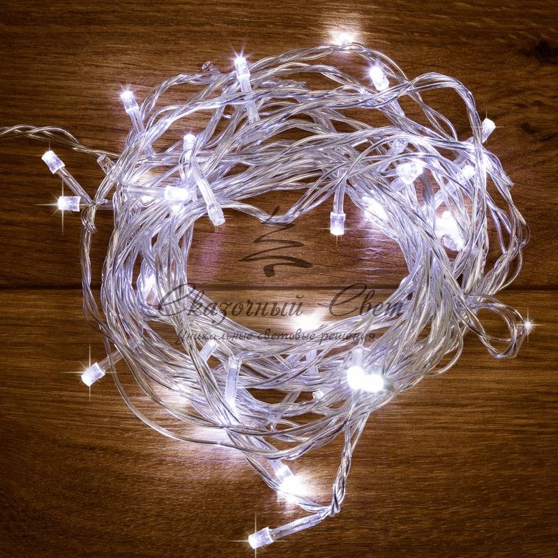 Гирлянда «Твинкл-Лайт» 4 м, 25 LED, прозрачный ПВХ, светильник, уличный, цвет свечения белый NEON-NIGHT