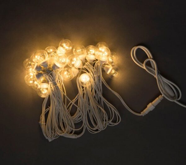 Новогодний белт-лайт с лампами LED-2BLR-2835- 50CM-10M-240V-WW/WH, теплый белый/белый пр.
