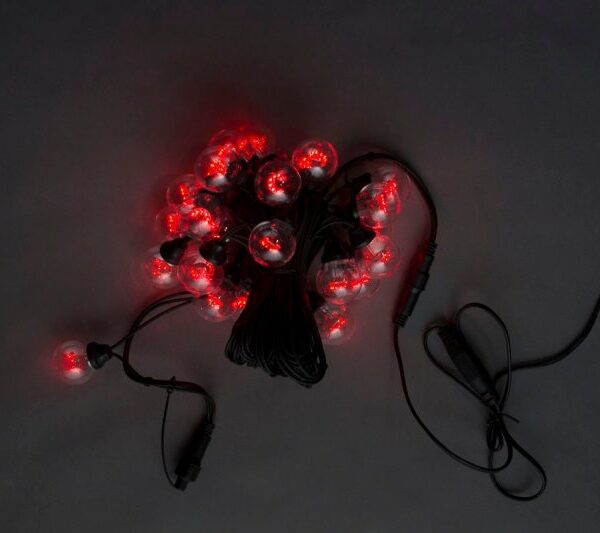 Новогодний белт-лайт с лампами LED-2BLR-40CM-10M-240V-R, для окна, красный/черный пр.