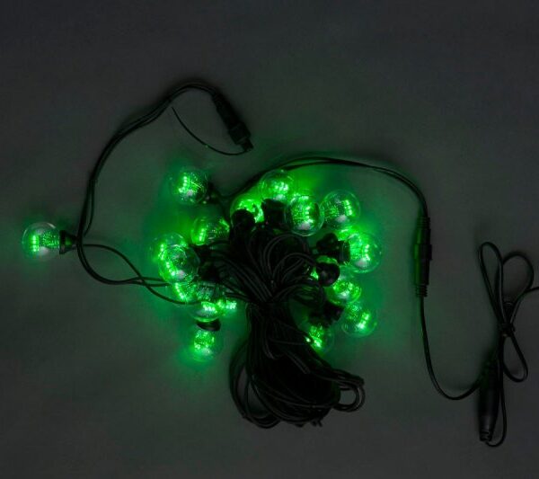 Новогодний белт-лайт с лампами LED-2BLR-50CM-10M-240V-G, для окна, оконная подвеска, зелёный/черный пр.