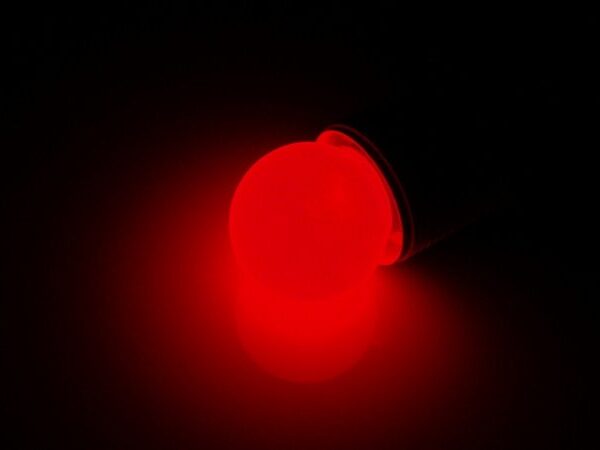 LED лампа - шарик с цоколем E27, 40 мм, (5 светодиодов), матовые, красный