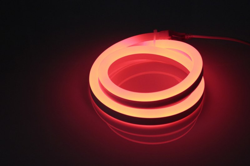 Гибкий неон (LED neon flex) 12х25мм, 120 led/m, бухта 50м, кратность резки 1метр, красный