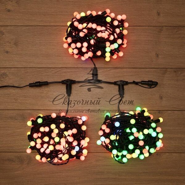 Гирлянда "LED ClipLight - МУЛЬТИШАРИКИ" 24V, 3 нити по 20 м, свечение с динамикой, цвет диодов RGB